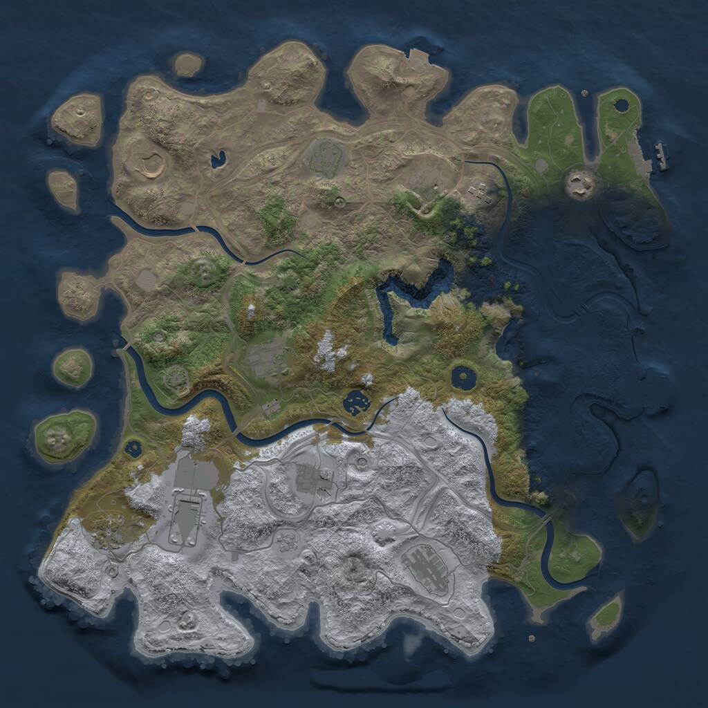 Rust Map: Procedural Map, Size: 4250, Seed: 556972725, 17 Monuments
