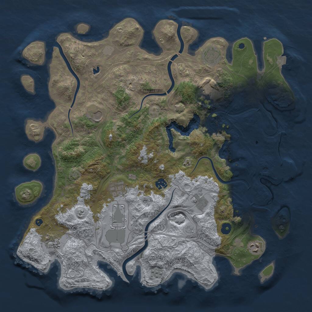 Rust Map: Procedural Map, Size: 4250, Seed: 556972725, 15 Monuments