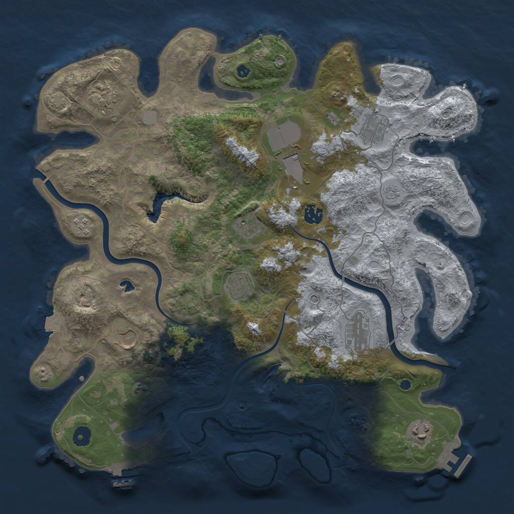 Rust Map: Procedural Map, Size: 4000, Seed: 1587806036, 16 Monuments