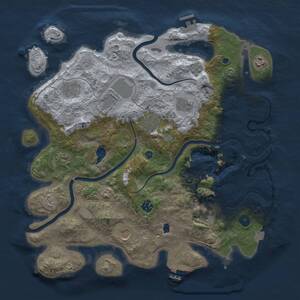 Thumbnail Rust Map: Procedural Map, Size: 4000, Seed: 46050240, 16 Monuments