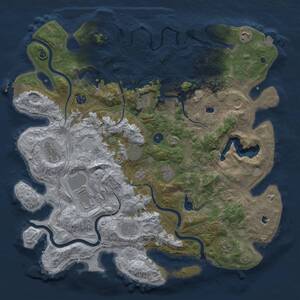 Thumbnail Rust Map: Procedural Map, Size: 4500, Seed: 65389597, 17 Monuments