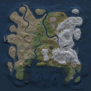 Thumbnail Rust Map: Procedural Map, Size: 3700, Seed: 953464424, 14 Monuments