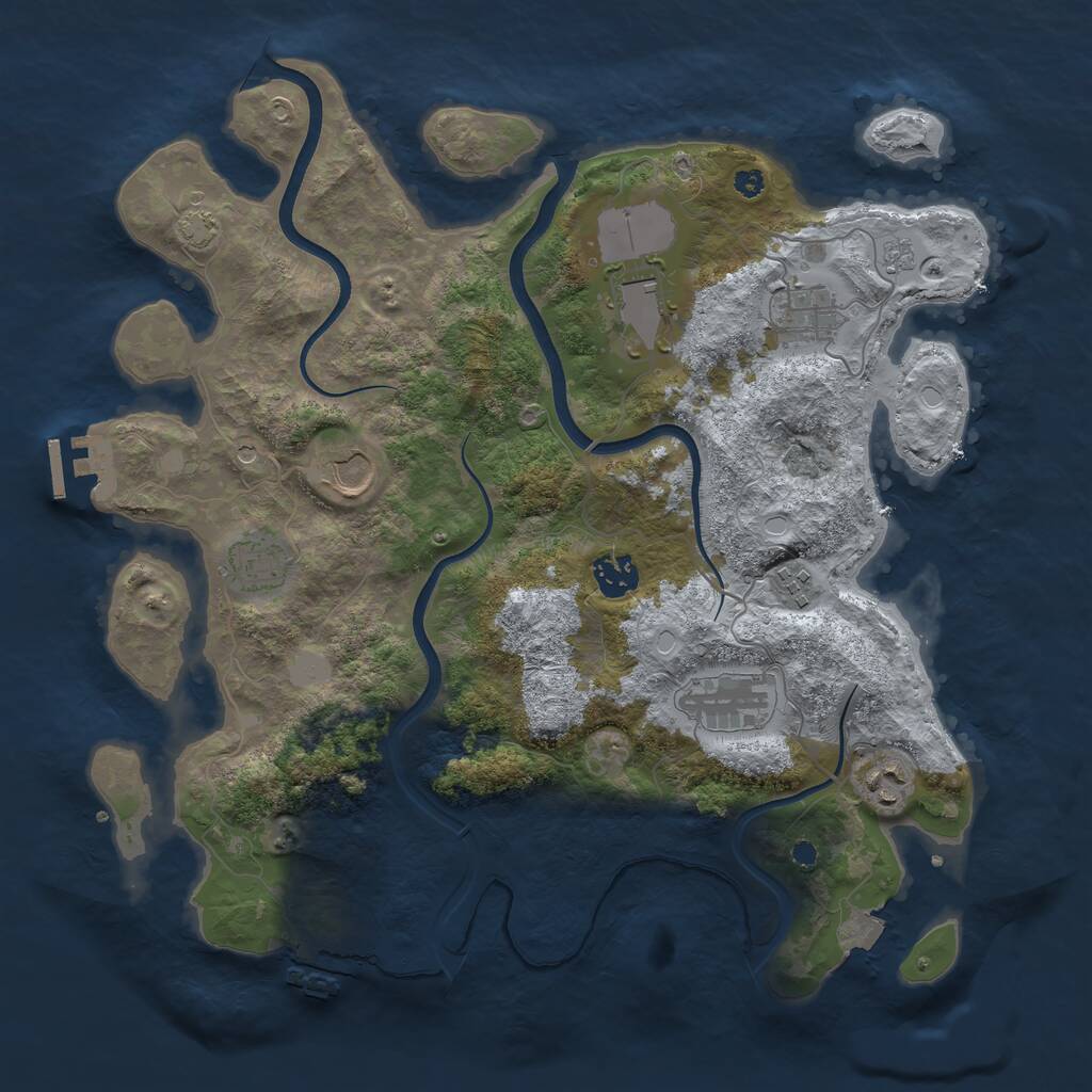 Rust Map: Procedural Map, Size: 3700, Seed: 953464424, 14 Monuments
