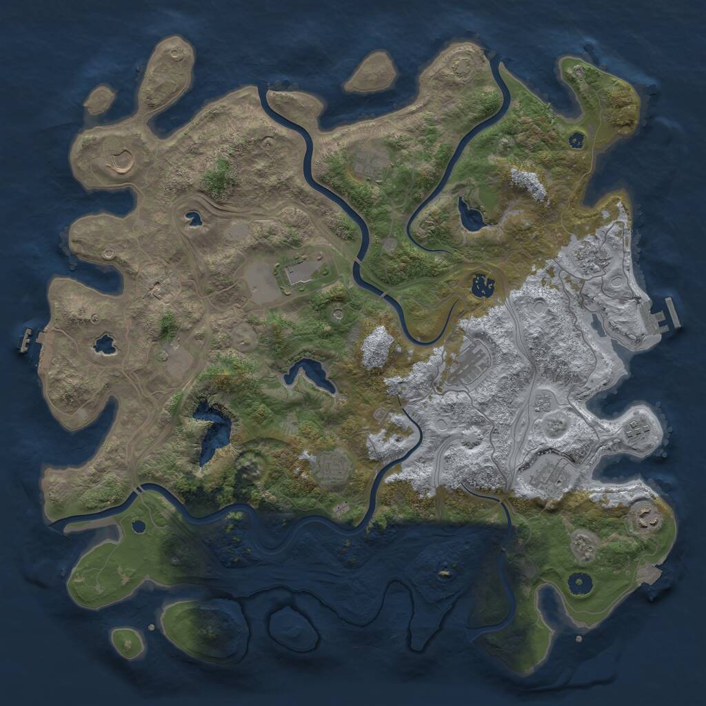 Rust Map: Procedural Map, Size: 4500, Seed: 1651749099, 17 Monuments