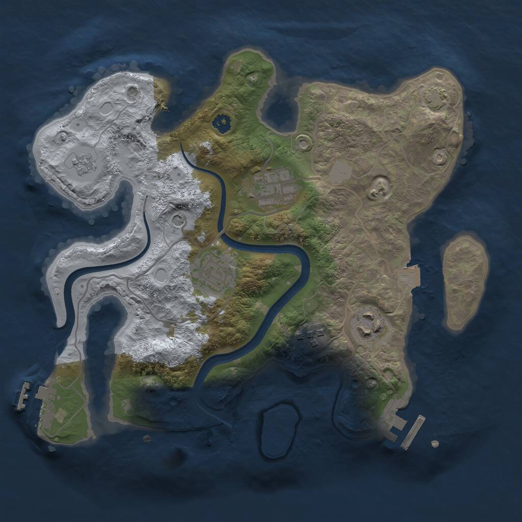 Rust Map: Procedural Map, Size: 2800, Seed: 1081414513, 10 Monuments