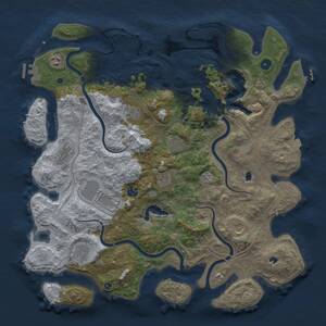 Thumbnail Rust Map: Procedural Map, Size: 4500, Seed: 1429610716, 16 Monuments