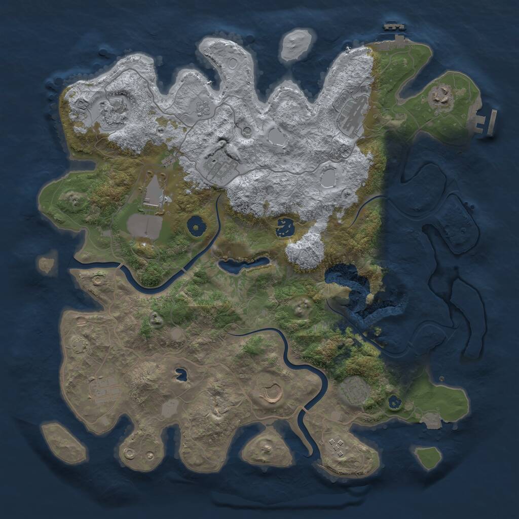 Rust Map: Procedural Map, Size: 4000, Seed: 1954030396, 16 Monuments