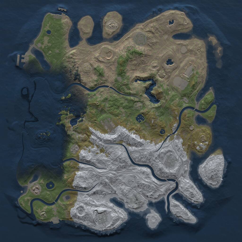 Rust Map: Procedural Map, Size: 4500, Seed: 310861203, 15 Monuments