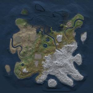 Thumbnail Rust Map: Procedural Map, Size: 3500, Seed: 1624577966, 11 Monuments
