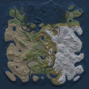 Thumbnail Rust Map: Procedural Map, Size: 4500, Seed: 13625, 17 Monuments