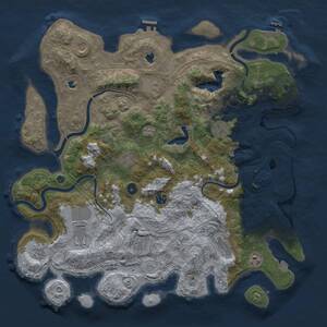 Thumbnail Rust Map: Procedural Map, Size: 4500, Seed: 19989793, 17 Monuments