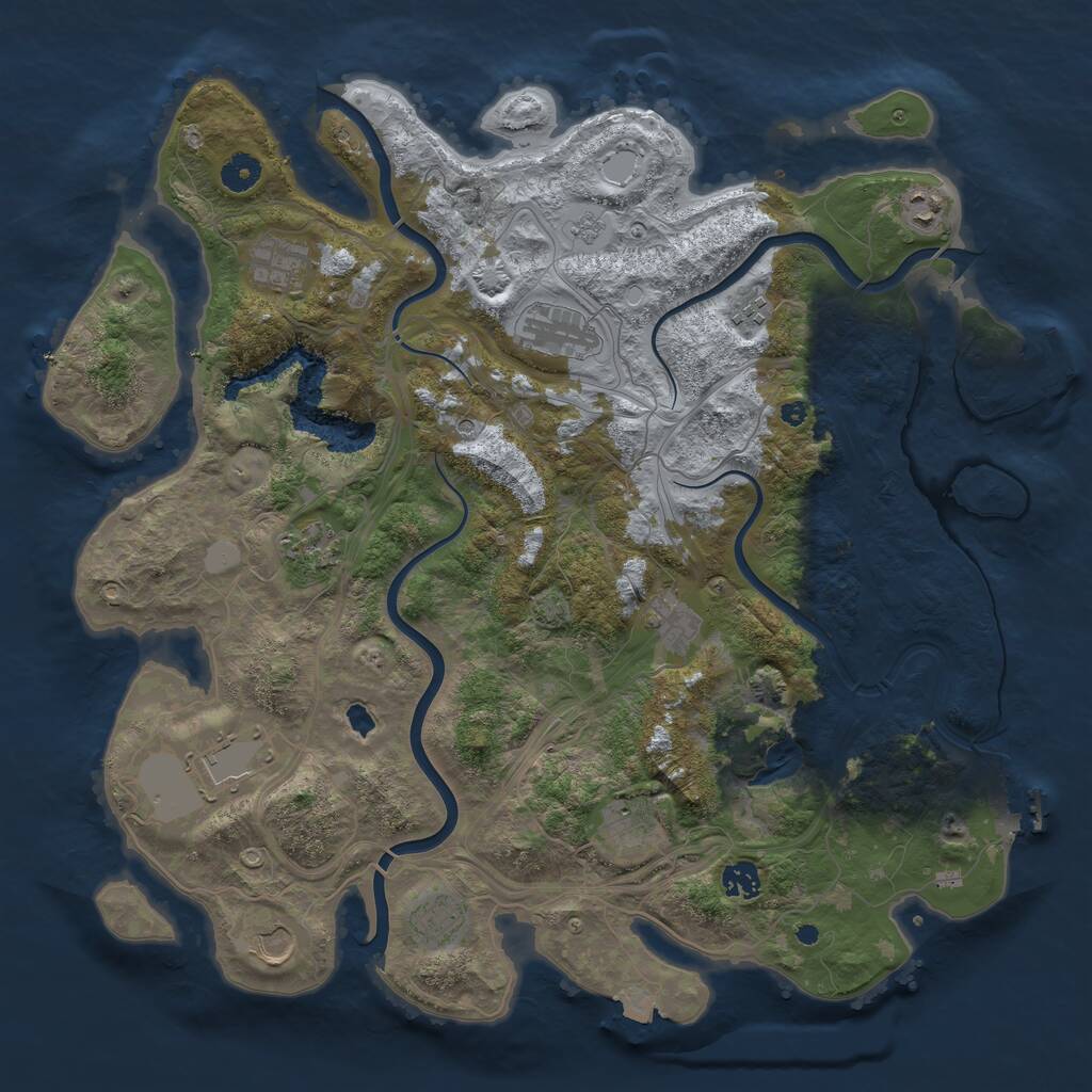 Rust Map: Procedural Map, Size: 4250, Seed: 2040625133, 17 Monuments