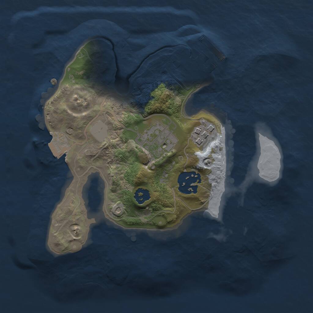 Rust Map: Procedural Map, Size: 2000, Seed: 1565260073, 5 Monuments