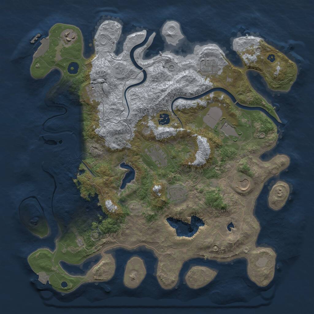 Rust Map: Procedural Map, Size: 4000, Seed: 20455, 15 Monuments