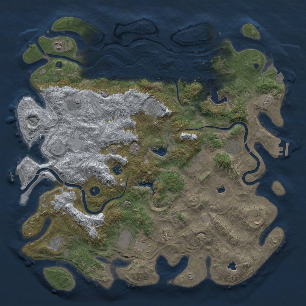 Rust Map: Procedural Map, Size: 4800, Seed: 1142388056, 17 Monuments