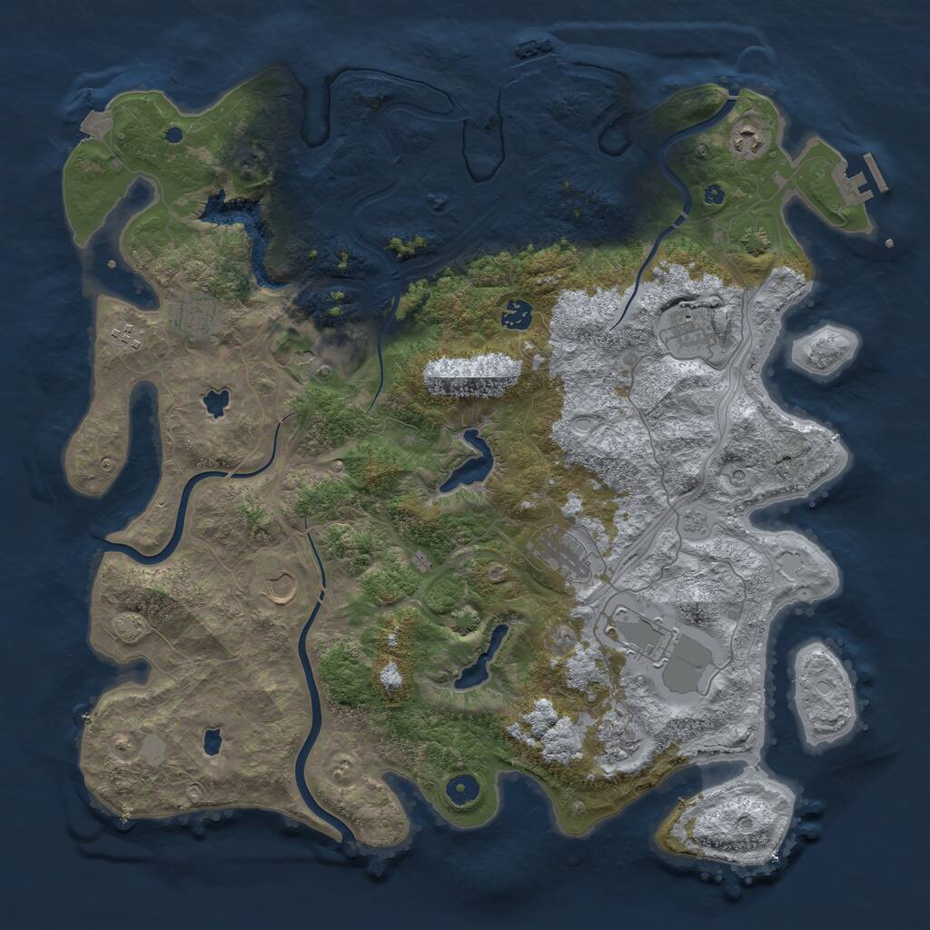 Rust Map: Procedural Map, Size: 4500, Seed: 2025070301, 16 Monuments