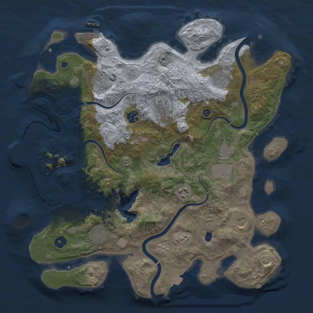 Rust Map: Procedural Map, Size: 4000, Seed: 1100555920, 15 Monuments