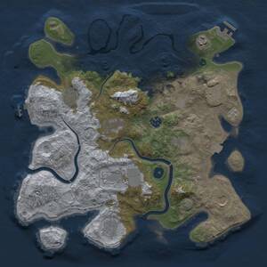 Thumbnail Rust Map: Procedural Map, Size: 3700, Seed: 651617733, 16 Monuments