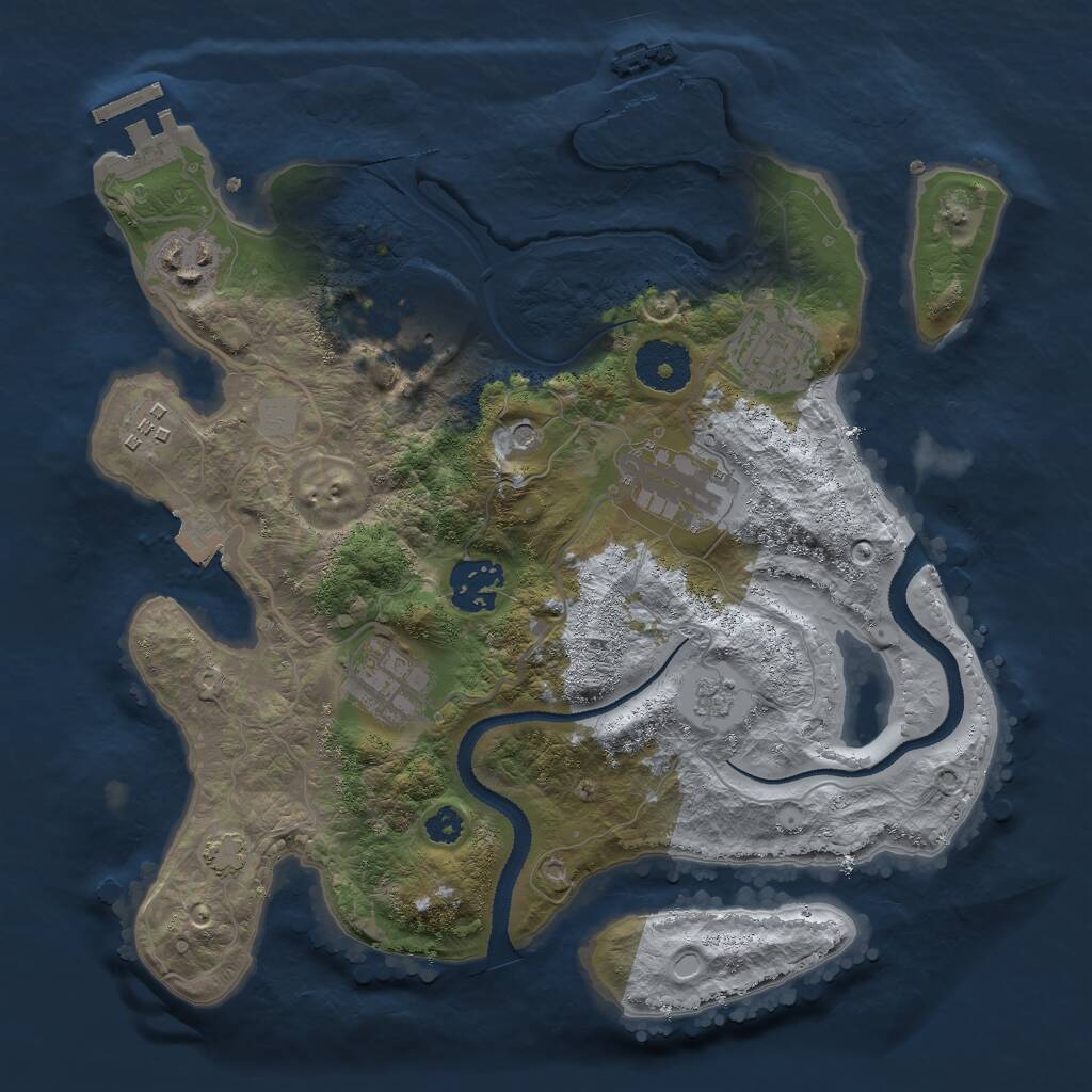 Rust Map: Procedural Map, Size: 3000, Seed: 27193, 13 Monuments