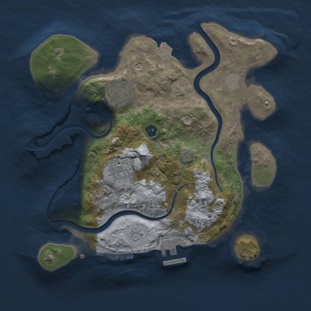 Rust Map: Procedural Map, Size: 2700, Seed: 830755700, 7 Monuments