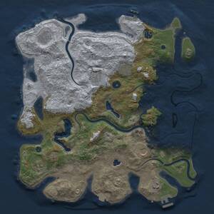 Thumbnail Rust Map: Procedural Map, Size: 4000, Seed: 1323528625, 14 Monuments
