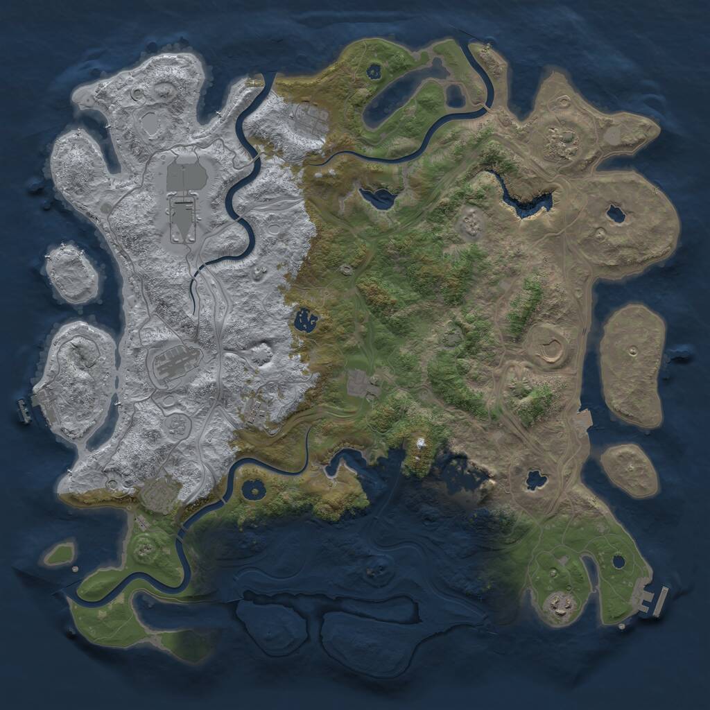 Rust Map: Procedural Map, Size: 4650, Seed: 643289, 17 Monuments