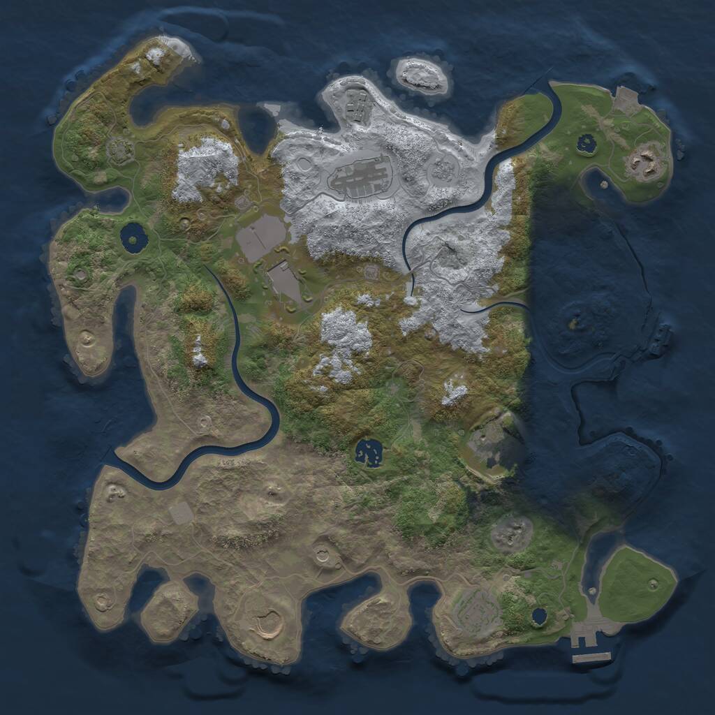 Rust Map: Procedural Map, Size: 3750, Seed: 1388899053, 14 Monuments