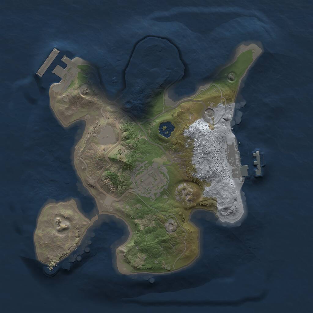Rust Map: Procedural Map, Size: 2000, Seed: 1255648001, 5 Monuments