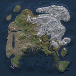 Thumbnail Rust Map: Procedural Map, Size: 3500, Seed: 1734289863, 14 Monuments