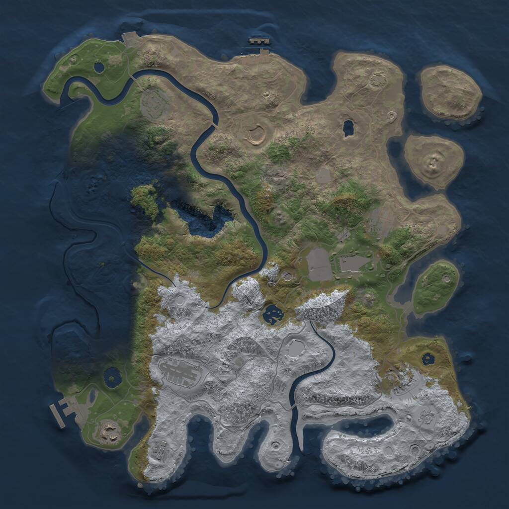 Rust Map: Procedural Map, Size: 4000, Seed: 767473632, 15 Monuments