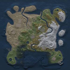 Thumbnail Rust Map: Procedural Map, Size: 3700, Seed: 52464575, 15 Monuments