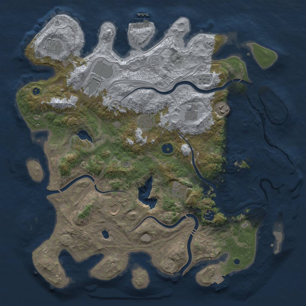 Rust Map: Procedural Map, Size: 4250, Seed: 1495185198, 15 Monuments
