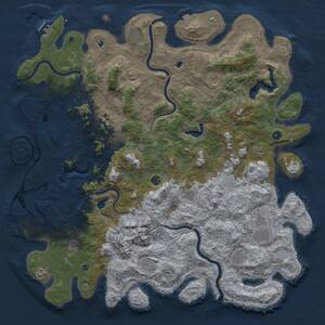 Thumbnail Rust Map: Procedural Map, Size: 5500, Seed: 1210791624, 17 Monuments