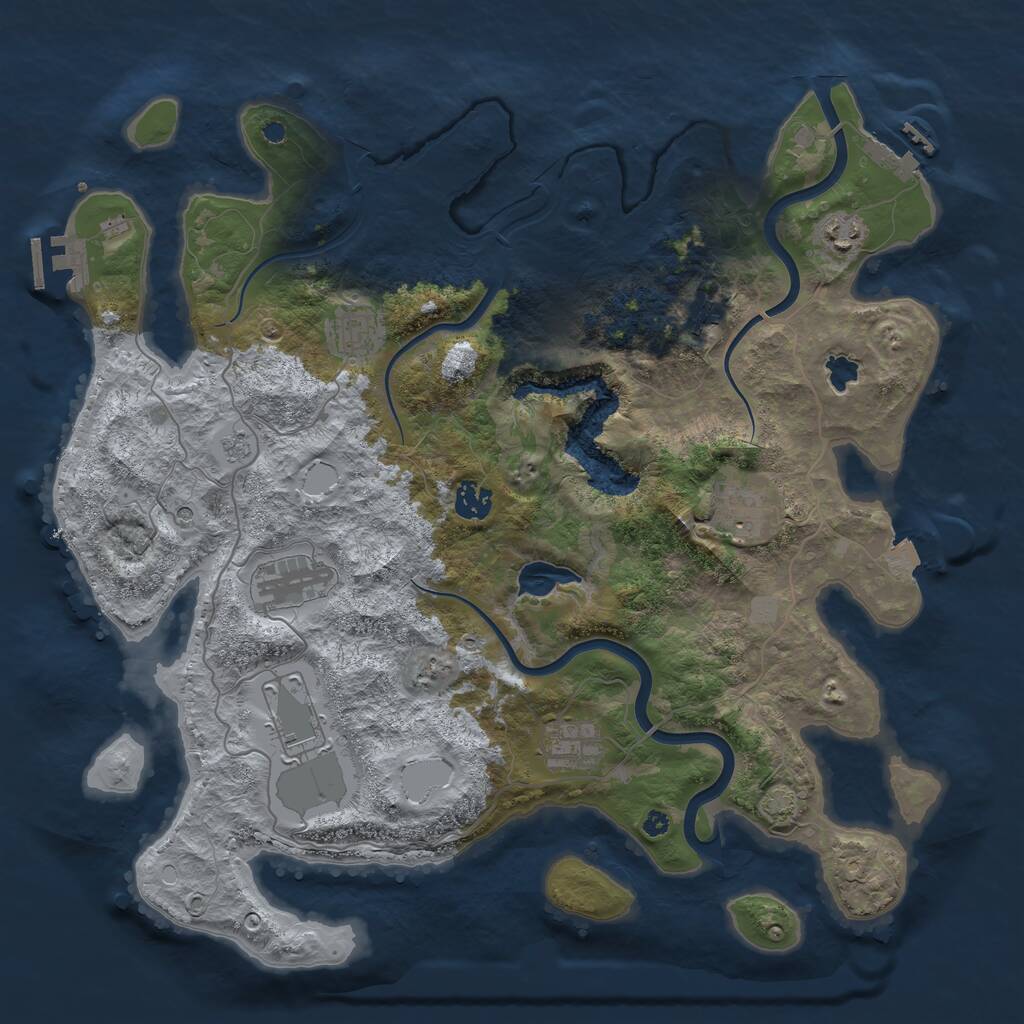Rust Map: Procedural Map, Size: 4000, Seed: 769057827, 14 Monuments