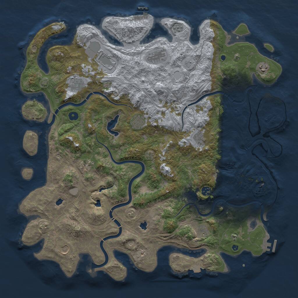 Rust Map: Procedural Map, Size: 4800, Seed: 1328570582, 17 Monuments