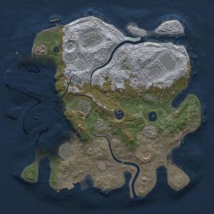 Thumbnail Rust Map: Procedural Map, Size: 3500, Seed: 838779270, 15 Monuments