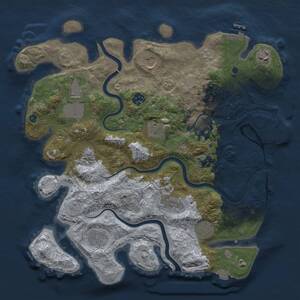 Thumbnail Rust Map: Procedural Map, Size: 3750, Seed: 1941862404, 16 Monuments