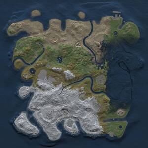 Thumbnail Rust Map: Procedural Map, Size: 3750, Seed: 1941862404, 15 Monuments