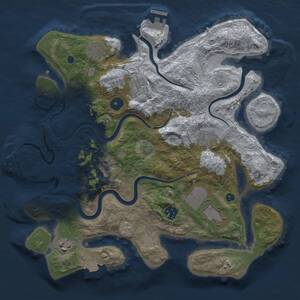 Thumbnail Rust Map: Procedural Map, Size: 3500, Seed: 775897124, 14 Monuments
