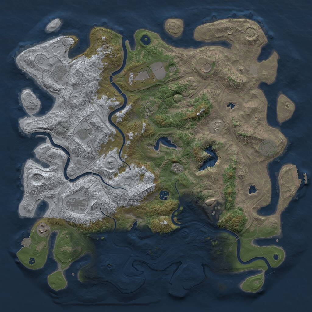 Rust Map: Procedural Map, Size: 4700, Seed: 9876589, 17 Monuments