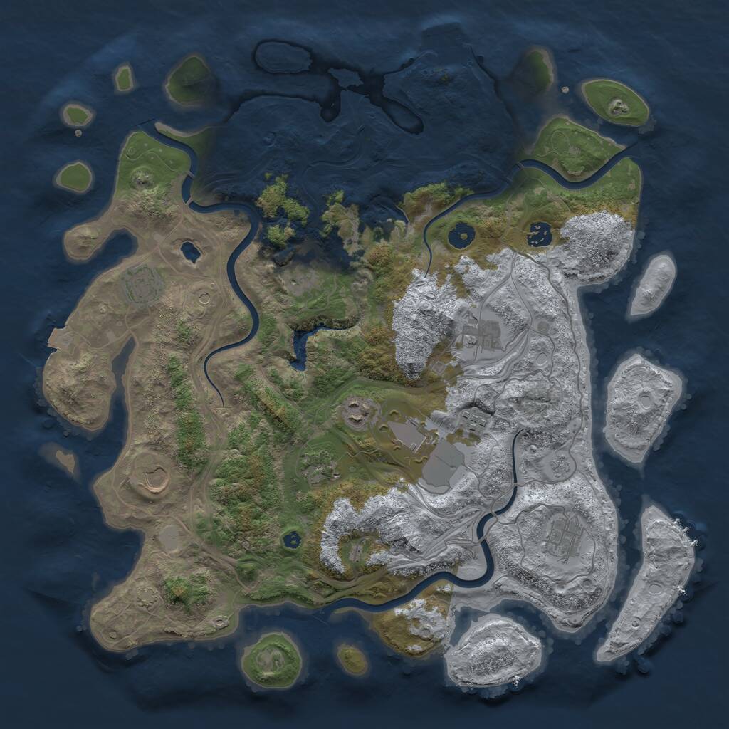Rust Map: Procedural Map, Size: 4250, Seed: 807560527, 15 Monuments