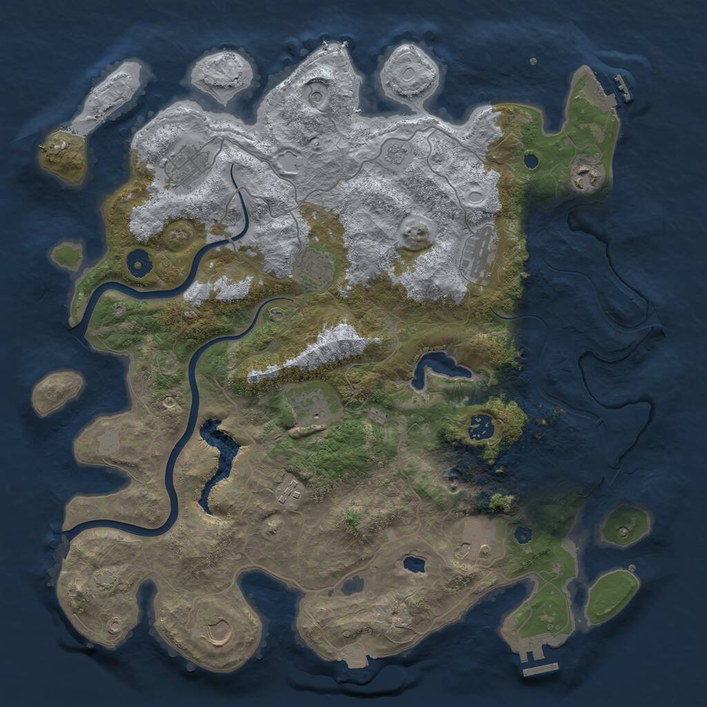 Rust Map: Procedural Map, Size: 4000, Seed: 312981188, 15 Monuments