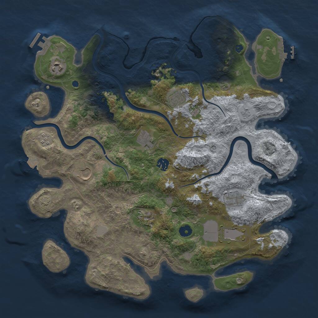 Rust Map: Procedural Map, Size: 3900, Seed: 366174520, 15 Monuments