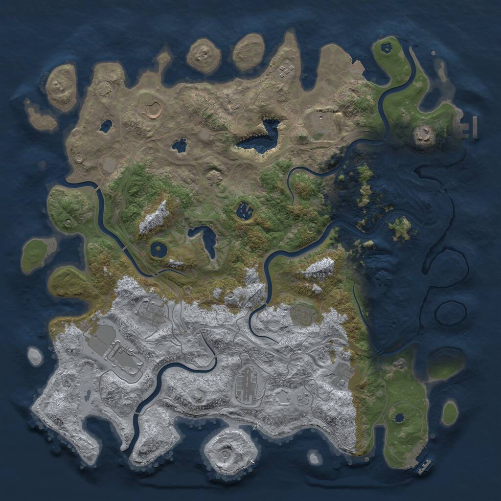 Rust Map: Procedural Map, Size: 4500, Seed: 159125118, 16 Monuments