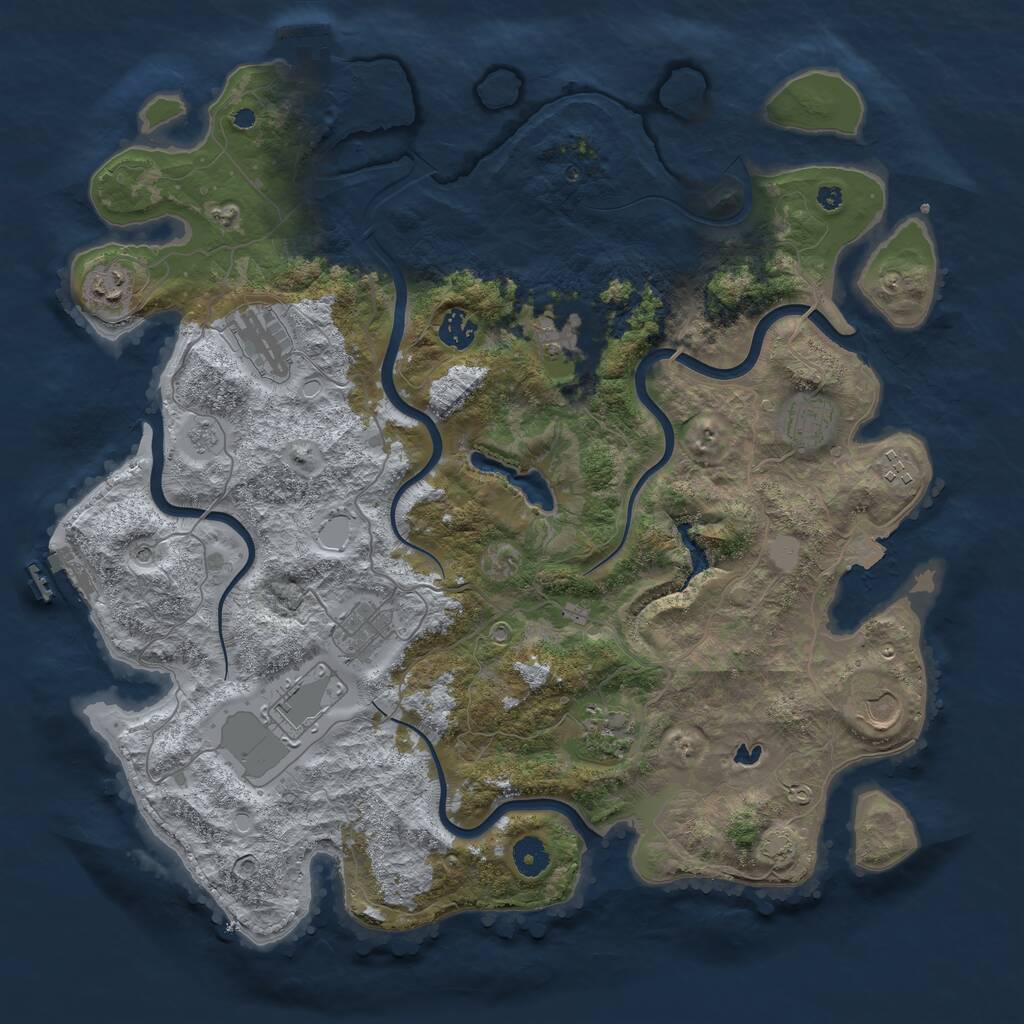 Rust Map: Procedural Map, Size: 4100, Seed: 41000, 16 Monuments