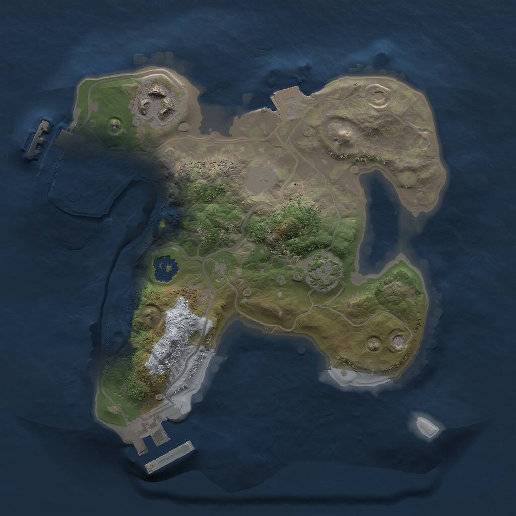 Rust Map: Procedural Map, Size: 2000, Seed: 640287261, 5 Monuments