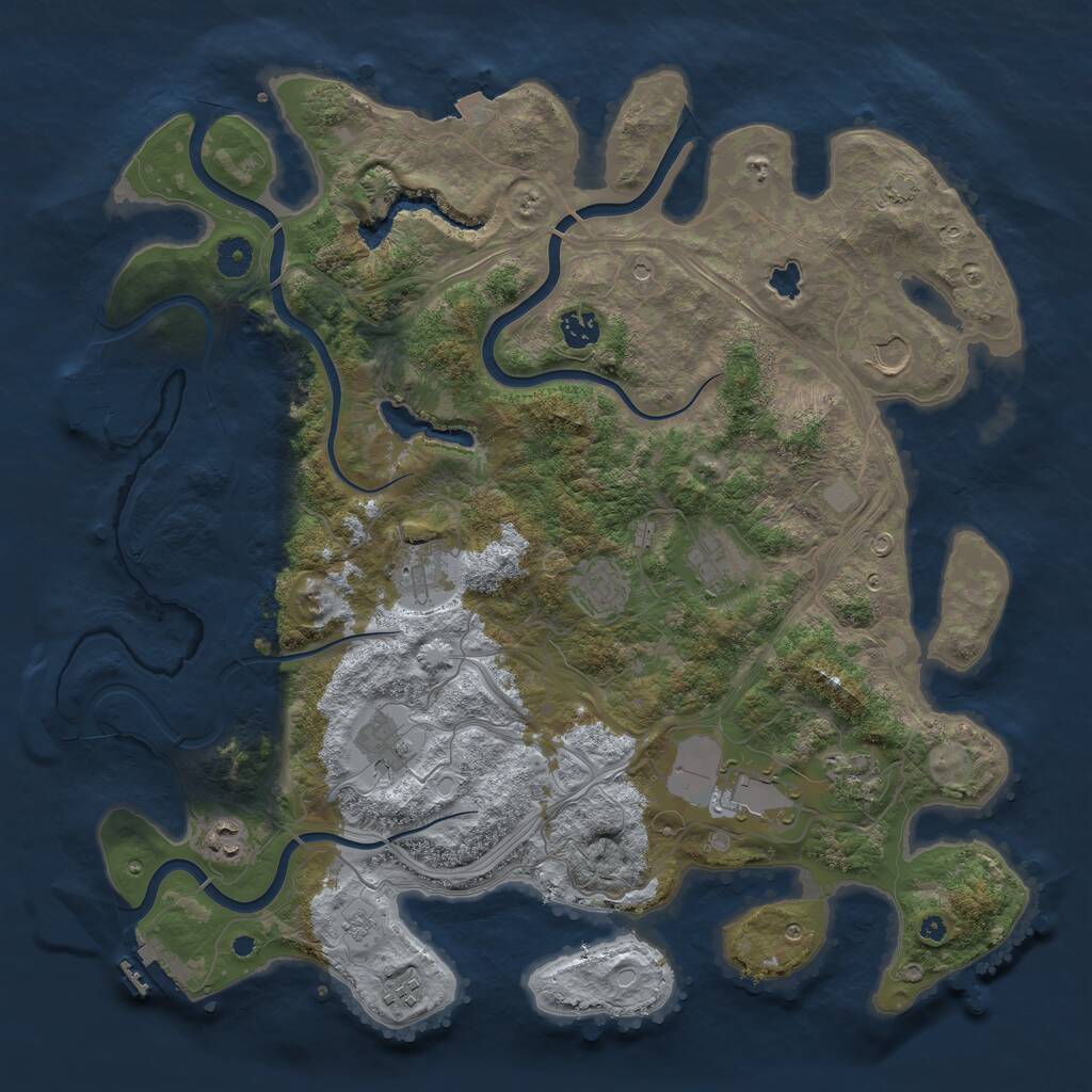 Rust Map: Procedural Map, Size: 4250, Seed: 1325449293, 16 Monuments