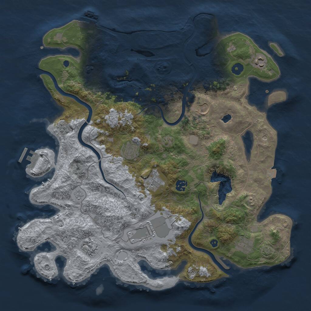 Rust Map: Procedural Map, Size: 4000, Seed: 2146907491, 15 Monuments