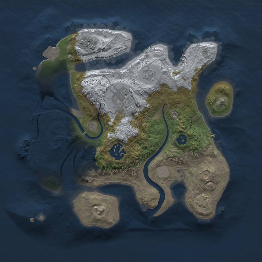 Rust Map: Procedural Map, Size: 2500, Seed: 300420564, 8 Monuments