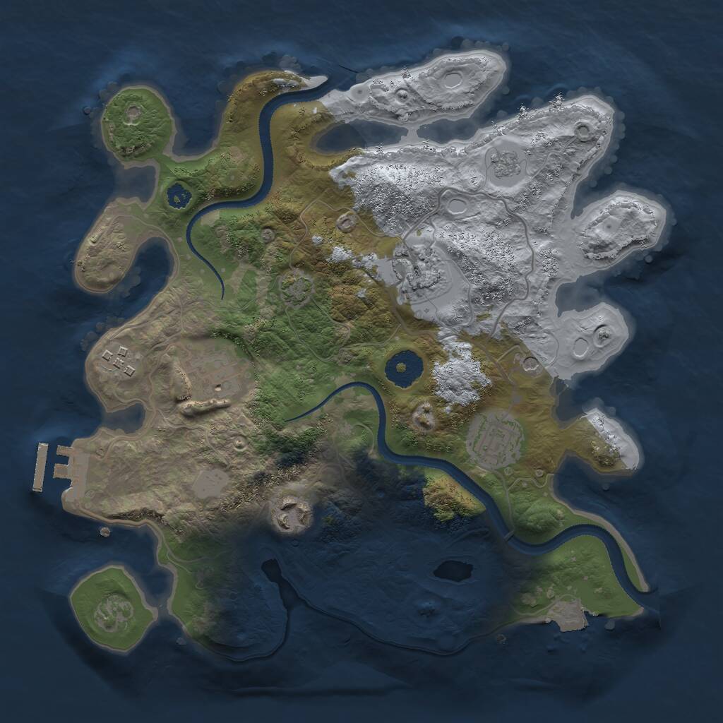 Rust Map: Procedural Map, Size: 3000, Seed: 1527584684, 10 Monuments